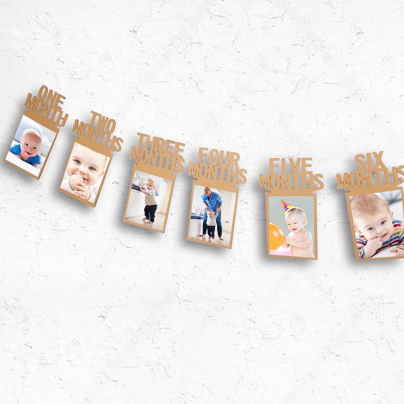 Bememo 1st Birthday Baby Photo Banner for Newborn 12 Month Photo Prop Monthly Milestone Bunting Garland First Birthday Party Decoration - Image 3